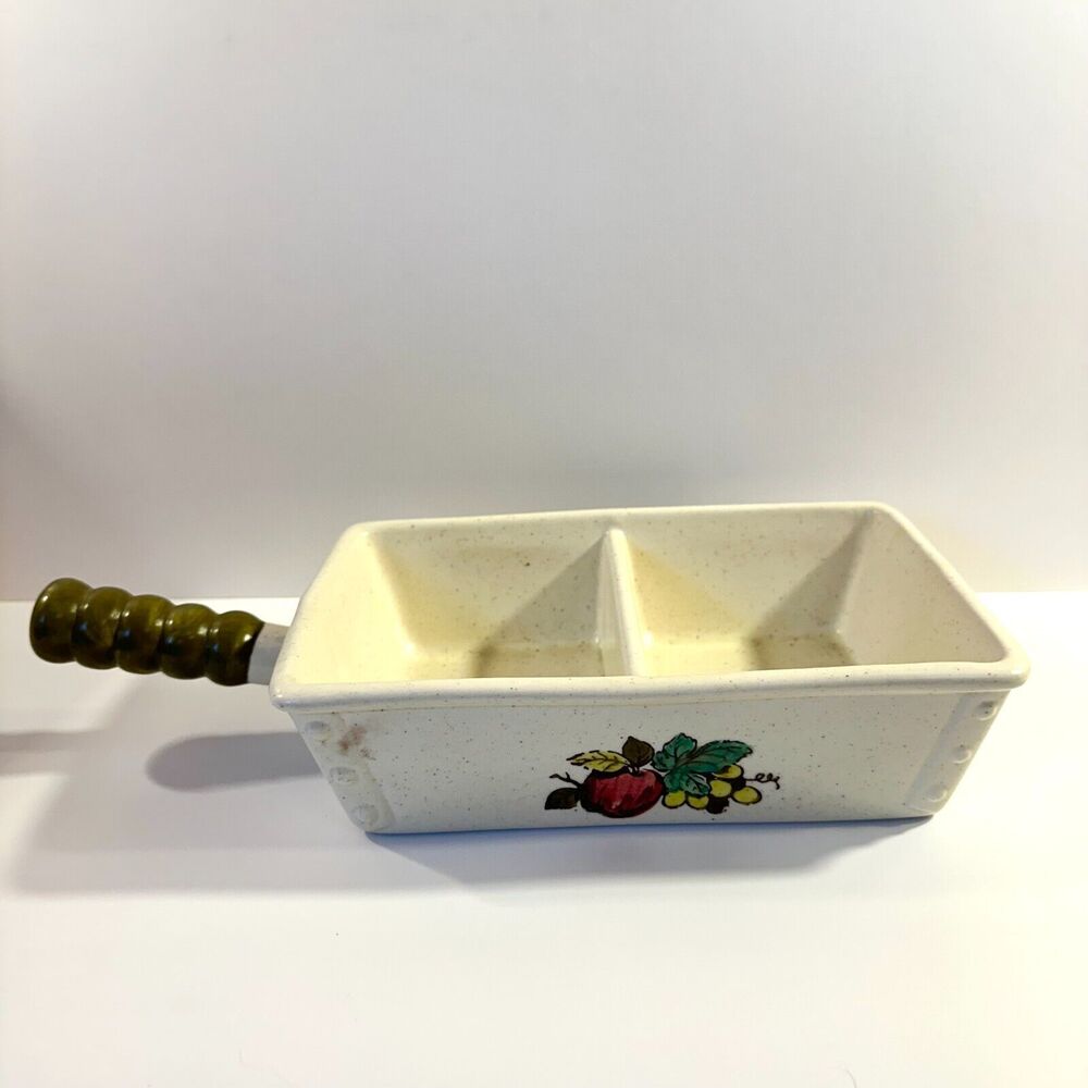 Metlox Poppytrail Provencial Fruit Divided Dish California Green Divided MCM